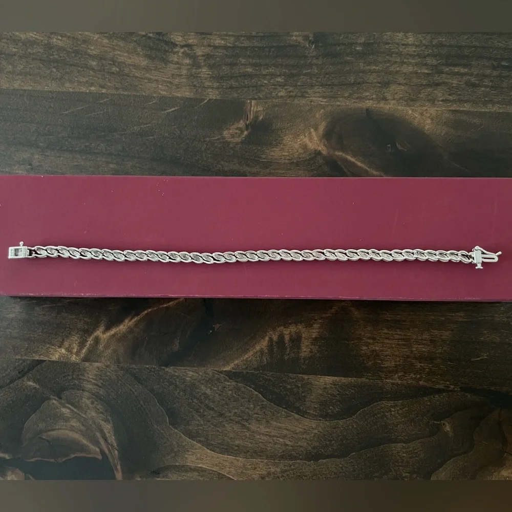 925 Sterling Silver Diamond Tennis Bracelet